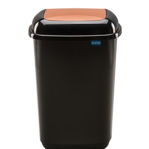 Cos plastic reciclare selectiva, capacitate 45l, PLAFOR Quatro - negru cu capac maro - bio