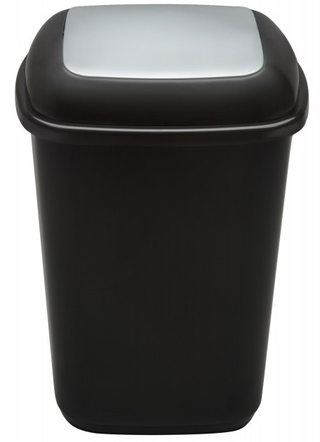 Cos plastic reciclare selectiva, capacitate 90l, PLAFOR Quatro - negru cu capac gri - altele