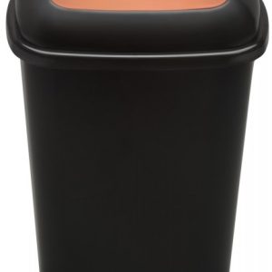 Cos plastic reciclare selectiva, capacitate 90l, PLAFOR Quatro - negru cu capac maro - bio