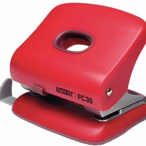 Perforator plastic Rapid FC30, 30 de coli, cutie, rosu