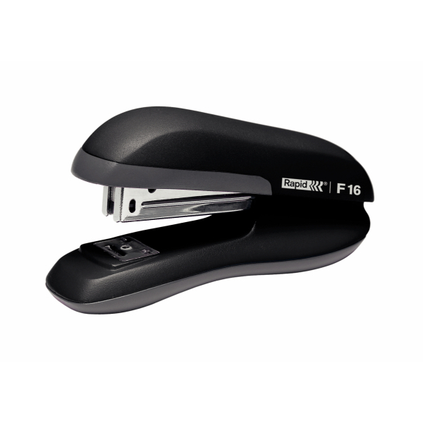 Capsator plastic Rapid F16, 30 coli, cutie, capsare inchisa/deschisa sau tip cui, negru