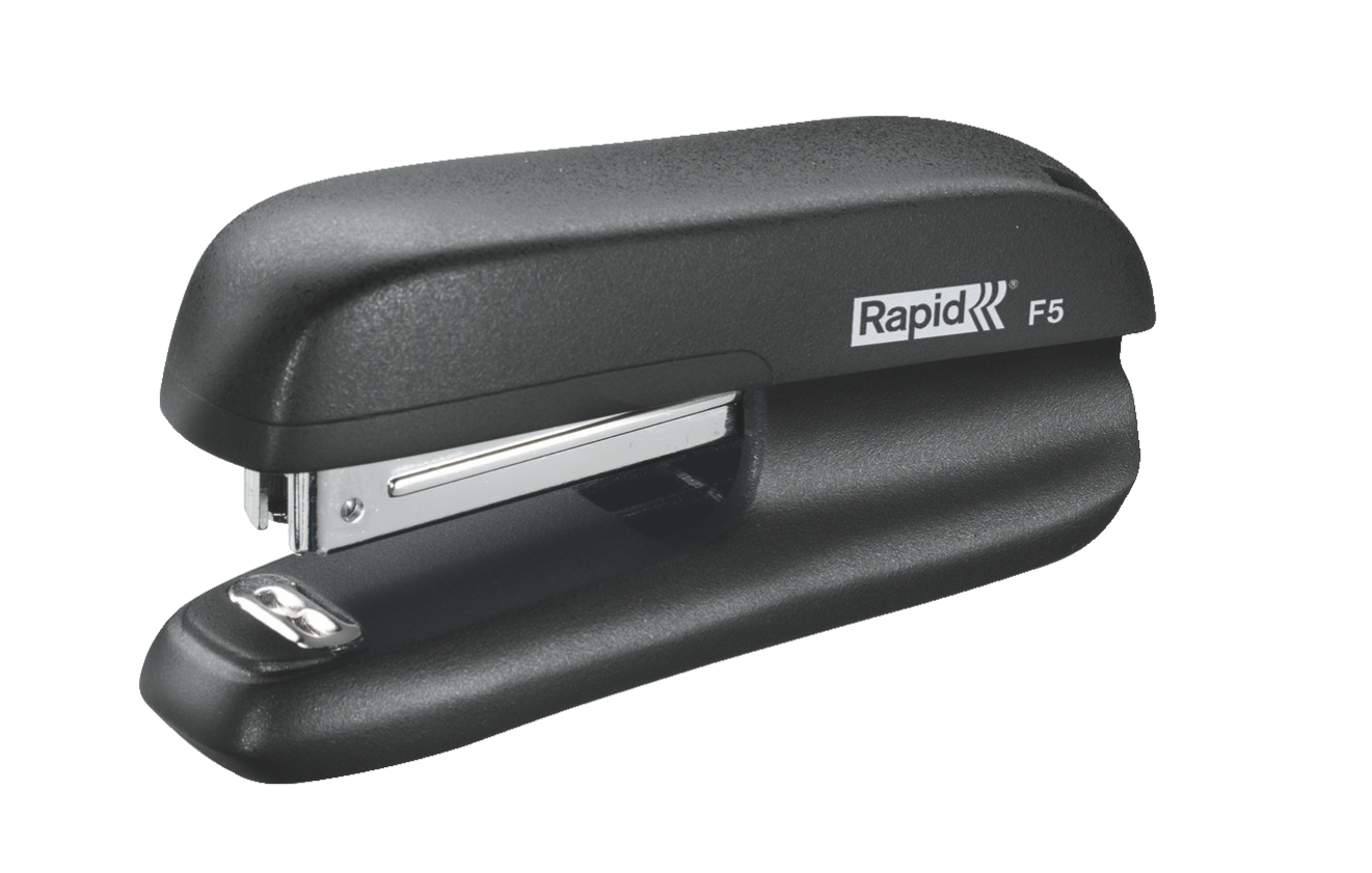 Capsator plastic Rapid F5, 10 coli, cutie, negru