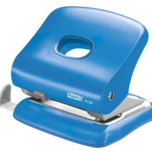 Perforator plastic Rapid FC30, 30 de coli, cutie, albastru deschis