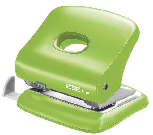 Perforator plastic Rapid FC30, 30 de coli, cutie, verde deschis