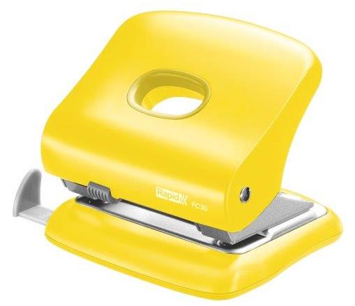 Perforator plastic Rapid FC30, 30 de coli, cutie, galben