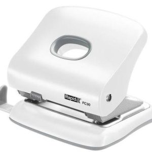 Perforator plastic Rapid FC30, 30 de coli, cutie, alb