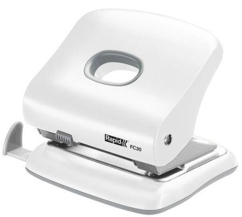 Perforator plastic Rapid FC30, 30 de coli, cutie, alb