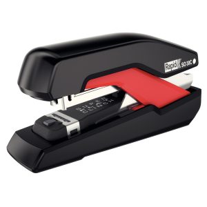 Capsator metalic Rapid Supreme Omnipress SO30, 30 coli, capsare plata, cutie, rosu-negru - half stri