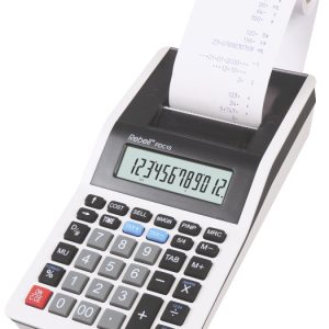 Calculator cu banda, 12 digits, 219 x 154 x 58 mm, Rebell PDC 10 - alb/negru