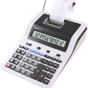 Calculator cu banda, 12 digits, 255 x 190 x 70 mm, Rebell PDC 30 - alb/negru