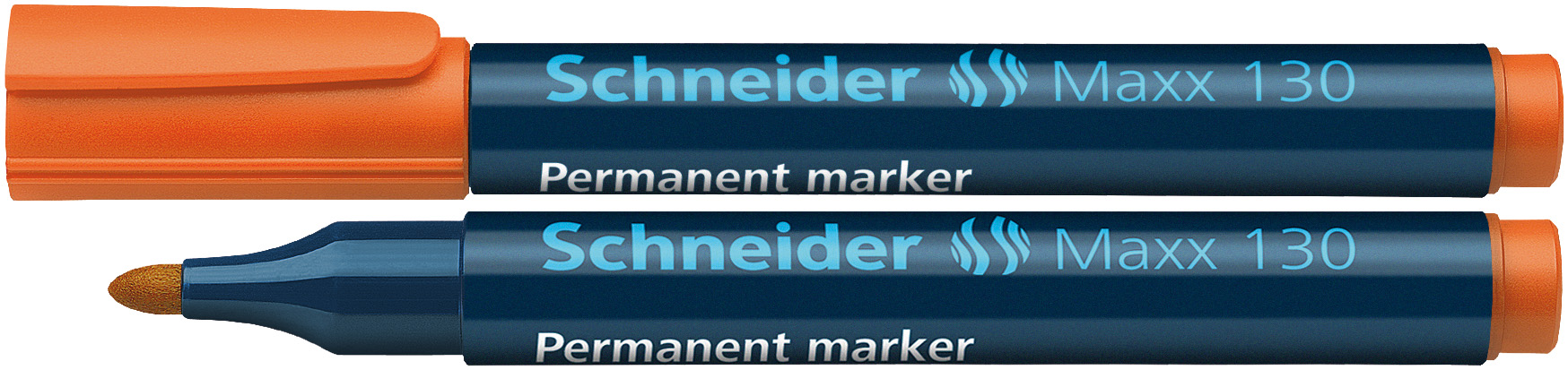 Permanent marker SCHNEIDER Maxx 130, varf rotund 1-3mm - portocaliu