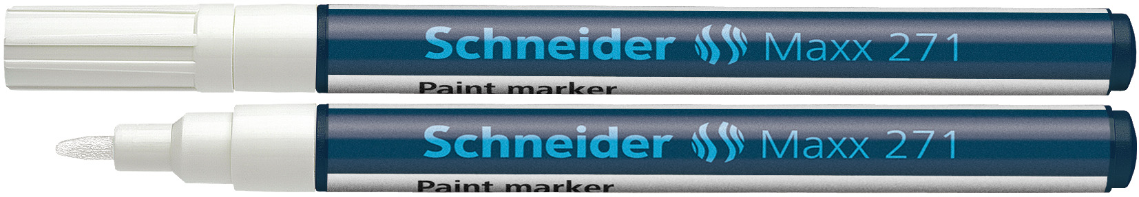 Marker cu vopsea SCHNEIDER Maxx 271, varf rotund 1-2mm - alb