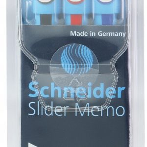 Pix SCHNEIDER Slider Memo XB, rubber grip, accesorii metalice, 3 culori/set - (N, R, A)