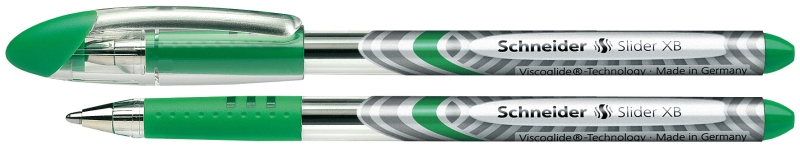 Pix SCHNEIDER Slider Basic XB, rubber grip, varf 1.4mm - scriere verde