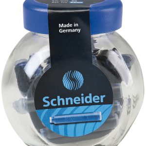 Patroane SCHNEIDER, 30buc/borcan cu capac plastic - cerneala albastru royal