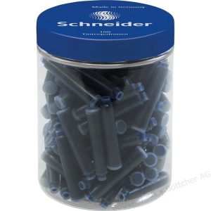 Patroane SCHNEIDER, 100buc/borcan cu capac plastic - cerneala albastru royal