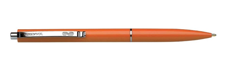 Pix SCHNEIDER K15, clema metalica, corp portocaliu - scriere albastra