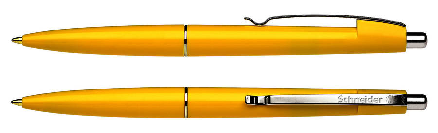 Pix SCHNEIDER Office, clema metalica, corp galben-portocaliu - scriere albastra
