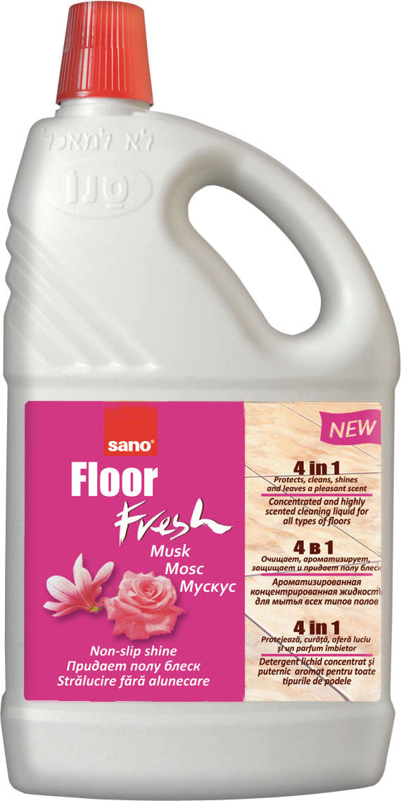 Detergent pentru pardoseli, curata si parfumeaza, 2 litri, SANO Floor Fresh - musk