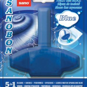 Odorizant solid pt. vasul toaletei, curata si coloreaza apa, 1000 utilizari, SANO Bon - albastru