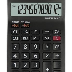Calculator de birou, 12 digits, 152 x 96 x 12 mm, dual power, SHARP EL-124TWH - negru/alb