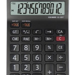Calculator de birou, 12 digits, 176 x 112 x 13 mm, dual power, SHARP EL-125TWH - negru/alb