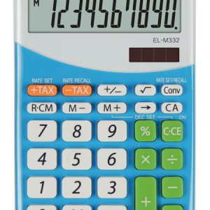Calculator de birou, 10 digits, 149 x 100 x 27 mm, dual power, SHARP EL-M332BBL - gri/bleu