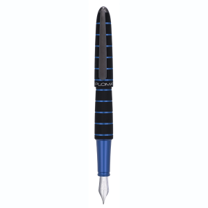 Stilou DIPLOMAT Elox Ring, cu penita M, din otel inoxidabil - black blue