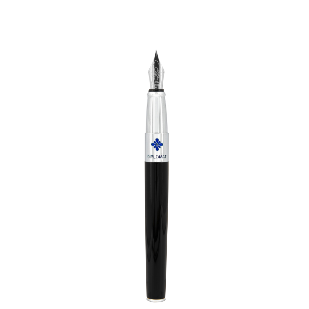 Stilou DIPLOMAT CLR, cu penita B, din otel inoxidabil - black lacquer