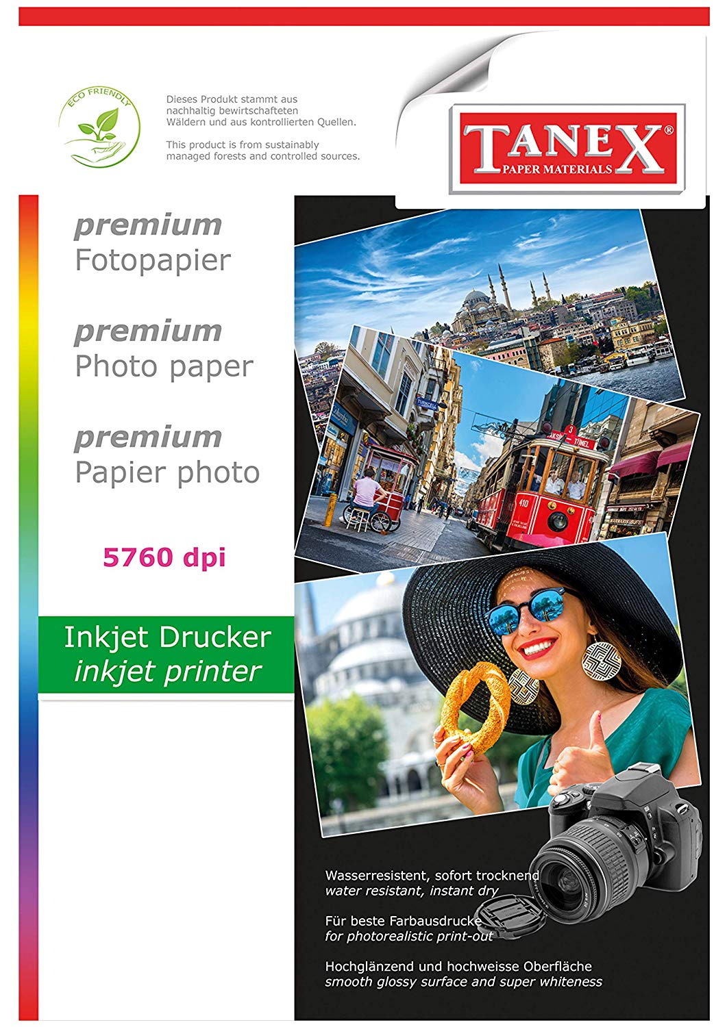 Hartie foto lucioasa, pentru inkjet, A4 - 150gsm, 25 coli/top, TANEX