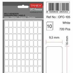 Etichete autoadezive albe, 9.5 x 16 mm, 1100 buc/set, TANEX