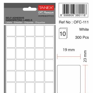 Etichete autoadezive albe, 19 x 23 mm, 320 buc/set, TANEX