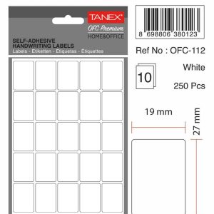 Etichete autoadezive albe, 19 x 27 mm, 320 buc/set, TANEX