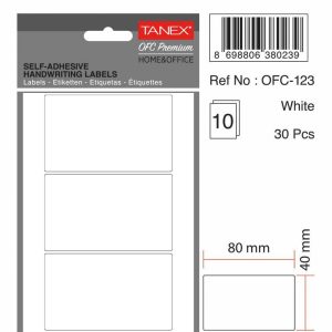 Etichete autoadezive albe, 48 x 80 mm, 80 buc/set, TANEX