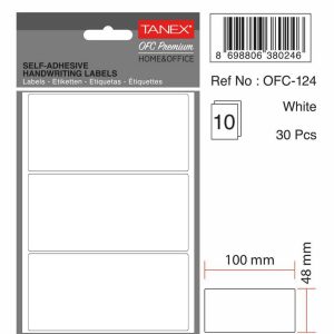 Etichete autoadezive albe, 48 x 100 mm, 80 buc/set, TANEX