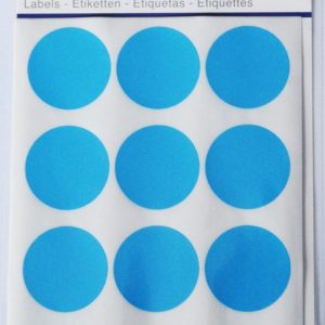 Etichete autoadezive color, D32 mm, 60 buc/set, TANEX - albastru
