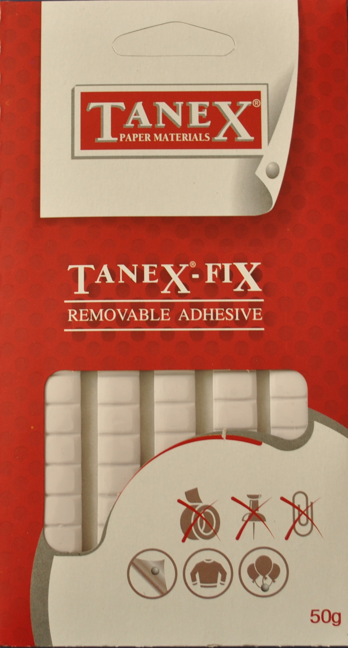 Pastile adezive nepermanente, 50gr, 85buc/set, TANEX Fix - albe