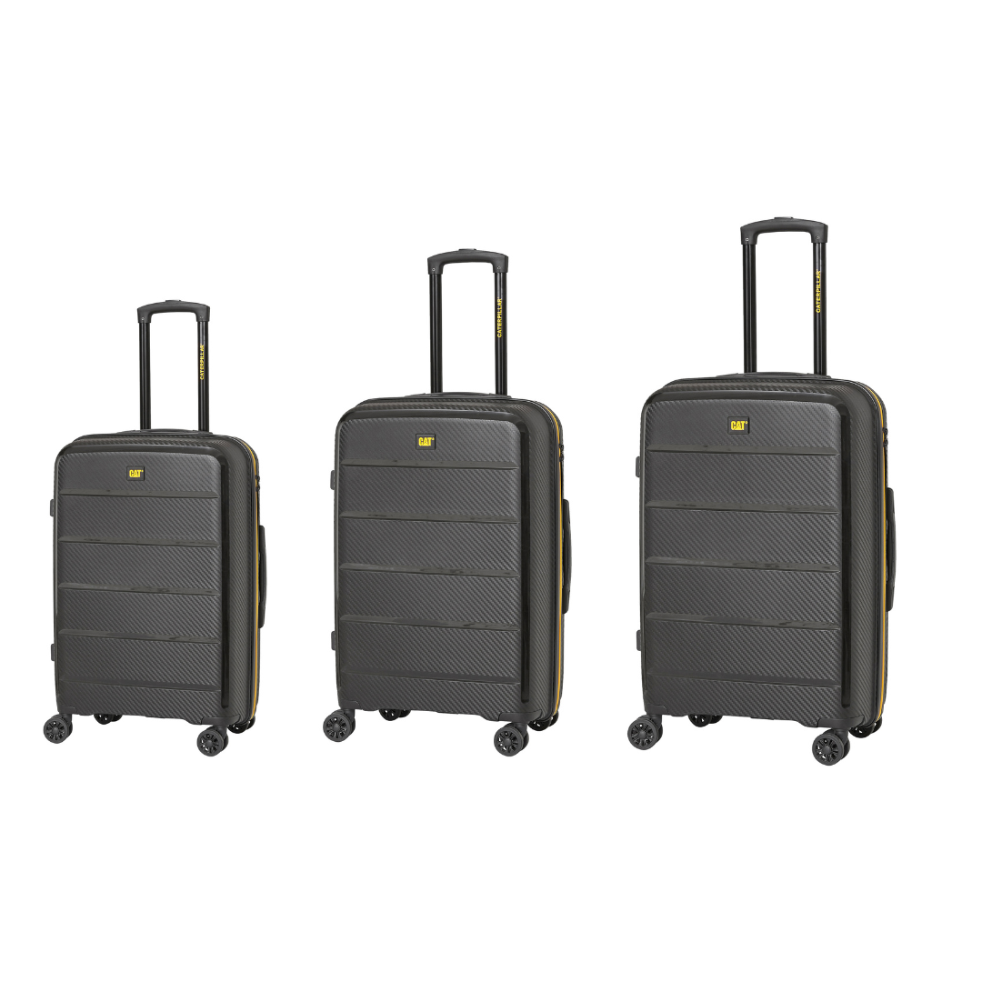 Set 3 trollere CATERPILLAR Cargo (20/24/28 inch) - material ABS - negru