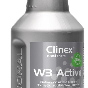 Clinex W3 Active Bio, 1 litru, cu pulverizator, detergent lichid pentru curatare toalete si bai
