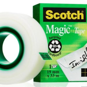 Banda adeziva transparent mata, invizibila la copiere, se rupe usor, 19mm x 33m, 3M - SCOTCH Magic