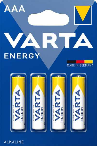 Baterii AAA Varta Energy, alcaline, R3, 1,5 V, blister 4 baterii