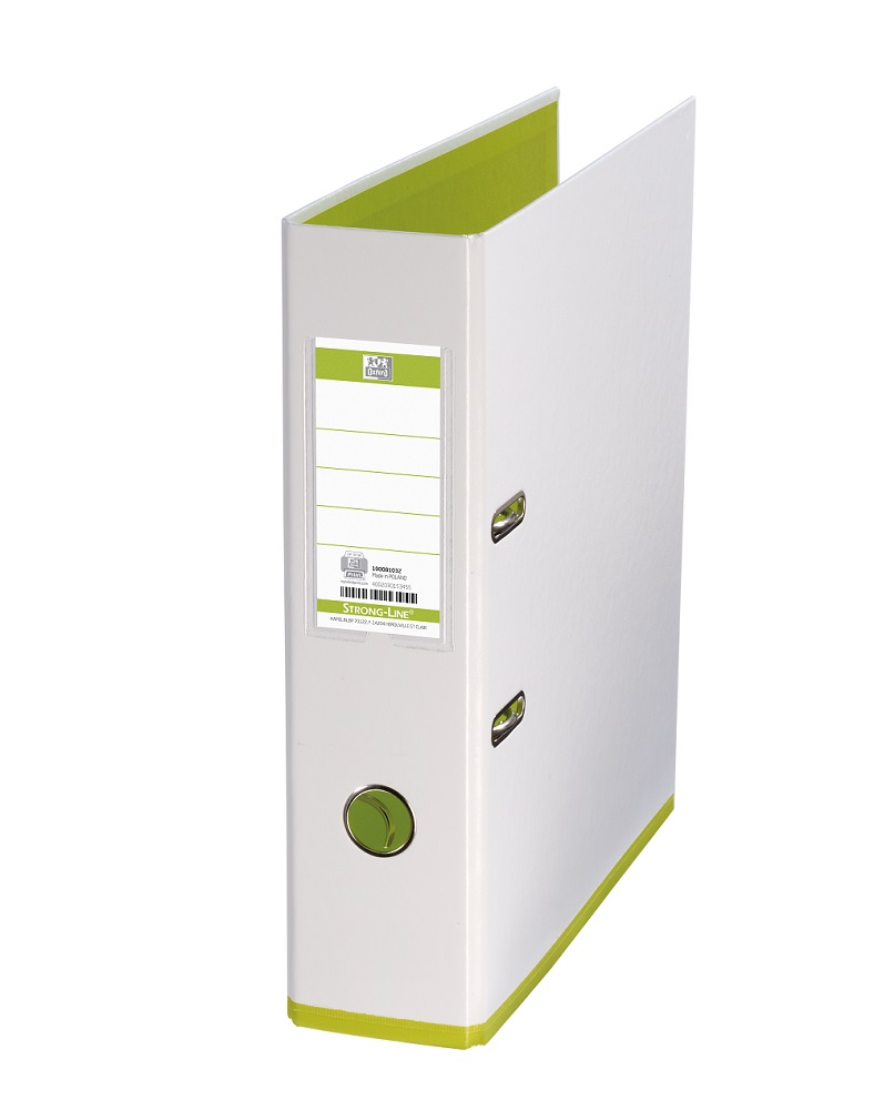 Biblioraft A4, plastifiat PP/PP, 80 mm, OXFORD MyColour - alb/verde deschis