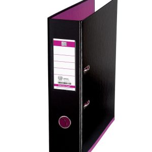 Biblioraft A4, plastifiat PP/PP, 80 mm, OXFORD MyColour - negru/roz
