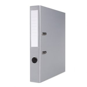 Biblioraft A4, plastifiat PP/paper, margine metalica, 50 mm, Office Products Basic S - gri