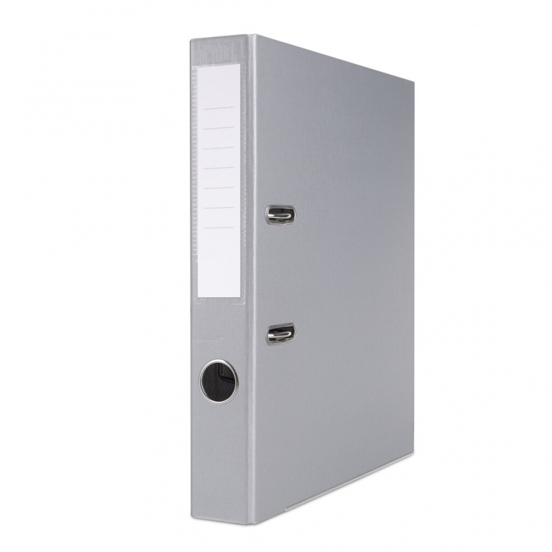 Biblioraft A4, plastifiat PP/paper, margine metalica, 50 mm, Office Products Basic S - gri