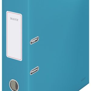 Biblioraft Leitz 180 Cosy, carton laminat, partial reciclat, FSC, A4, 80 mm, albastru celest