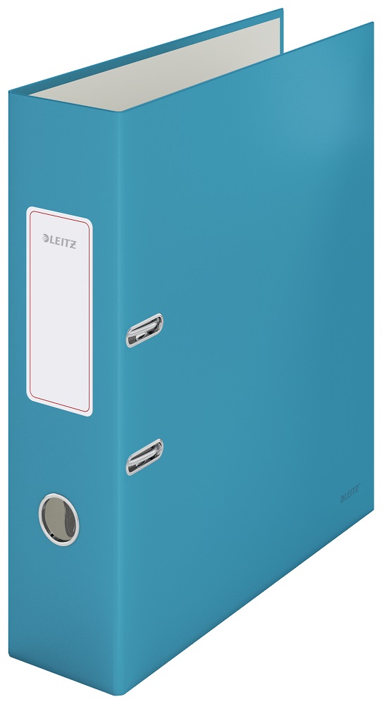 Biblioraft Leitz 180 Cosy, carton laminat, partial reciclat, FSC, A4, 80 mm, albastru celest