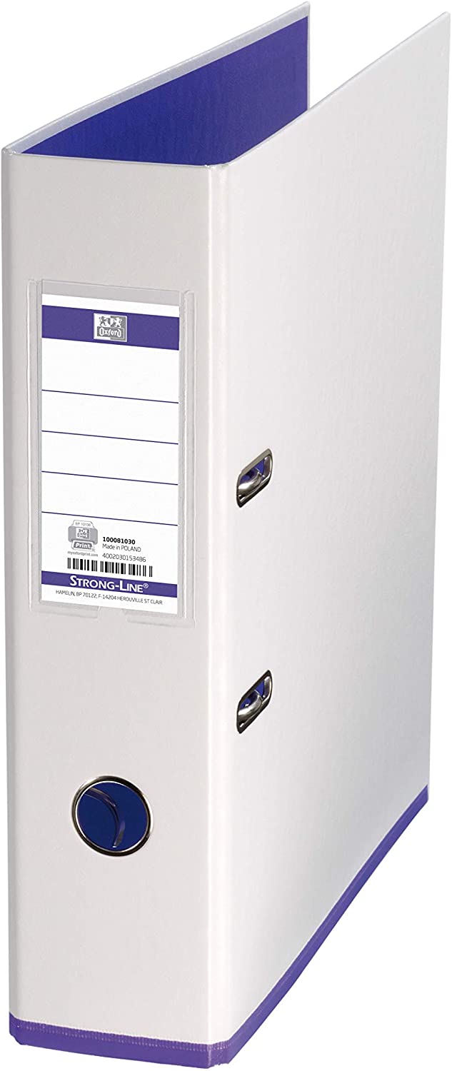 Biblioraft A4, plastifiat PP/PP, 80 mm, OXFORD MyColour - alb/violet