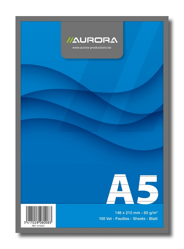Blocnotes capsat, A5, 100 file - 60g/mp, microperforatii, AURORA Office - dictando