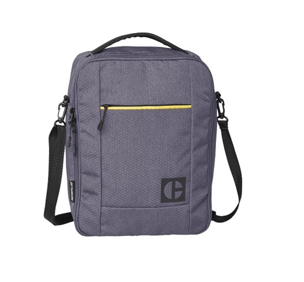 Borseta CATERPILLAR Code - Hex Go, material 420D hexagonal, buzunar cu fermoar - gri inchis